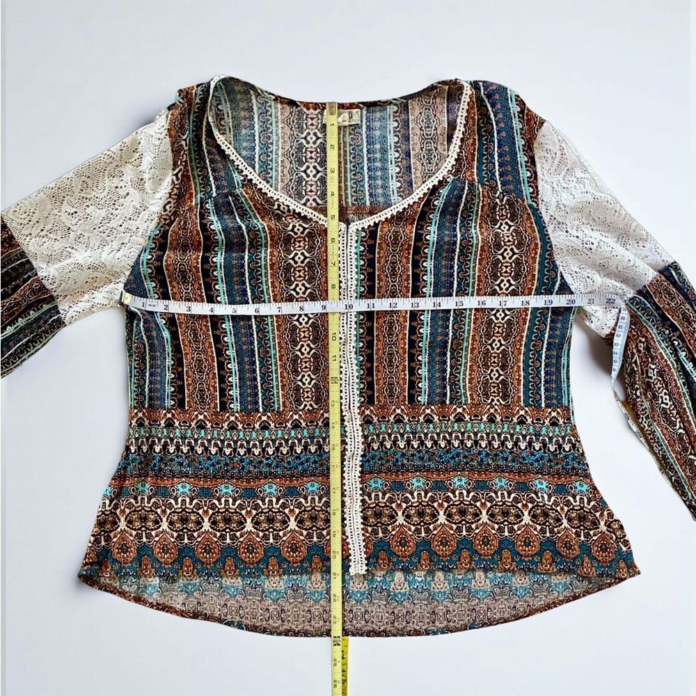 ONE WORLD Multicolor Boho Tunic Top - Picture 4 of 4